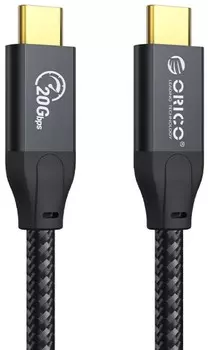 Кабель интерфейсный Orico ORICO-CM32-30-BK-BP USB Type-C(m)/Type-C(m), USB3.2 Gen2*2, 20 Гбит/с, 100 Вт, 3 м, черный