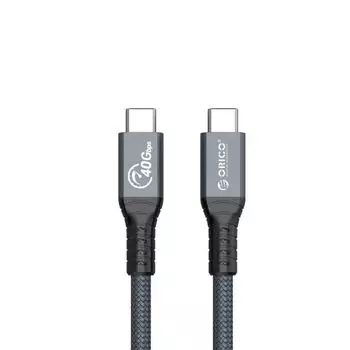 Кабель интерфейсный Orico TBZ4-03-GY-BP Thunderbolt 4, USB-C(m)/USB-C(m), 100 Вт, длина 0,3 м, серый