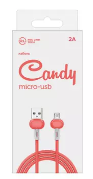 Кабель интерфейсный Red Line Candy УТ000021984 USB/micro USB, красный