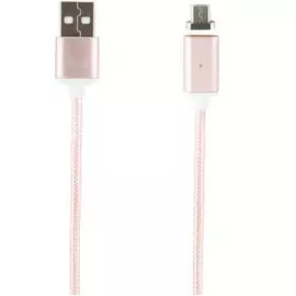 Кабель интерфейсный Red Line USB-micro USB УТ000012858 нейлоновая оплетка, розовый