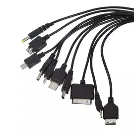 Кабель интерфейсный Rexant 18-1196 10 в 1 microUSB/miniUSB/30 pin/LG Chocolate/Samsung/SonyEricsson/DC 3.5/DC 4.0/Nokia