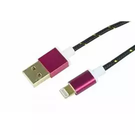 Кабель интерфейсный Rexant 18-4245 для iPhone 5/6/7 моделей, шнур в тканевой оплетке черный (10шт)