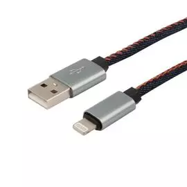 Кабель интерфейсный Rexant 18-4248 для iPhone 5/6/7 моделей, шнур в джинсовой оплетке