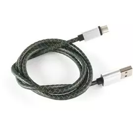 Кабель интерфейсный Rombica Digital CL-01 USB - USB Type-C, под кожу оплётка, 1м, тёмно-зелёный
