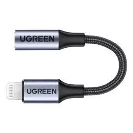 Кабель интерфейсный UGREEN 30756_ Lightning M/F aluminum shell, 10 см, черный
