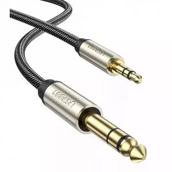 Кабель интерфейсный UGREEN AV127 10630_ 3.5mm to 6.35mm TRS Stereo Audio. Длина: 5м. Цвет: серый
