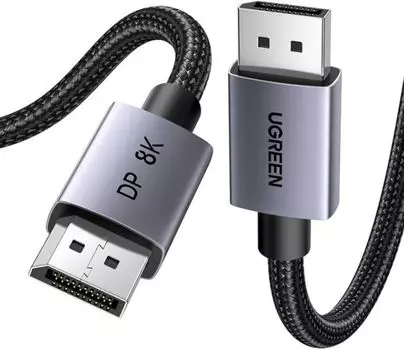 Кабель интерфейсный UGREEN DP120 DP 1.4 Male to Male 8K, длина: 1м, цвет: серый