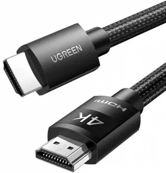 Кабель интерфейсный UGREEN HD119 40105_ 4K HDMI Cable Male to Male Braided, 15м, черный