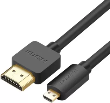 Кабель интерфейсный UGREEN HD127 Micro HDMI to HDMI, длина: 2м, цвет: черный