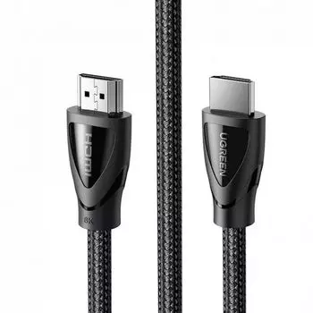 Кабель интерфейсный UGREEN HD140 40300_ HDMI 2.1 Male To Male 8K Braided. Длина 0,5 м. Цвет: черный