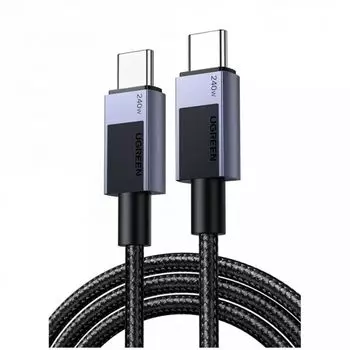 Кабель интерфейсный UGREEN L513 Type C 2.0 Male To Type C 2.0 Male Charging Data Cable (240W Max), длина: 1м, цвет: черный