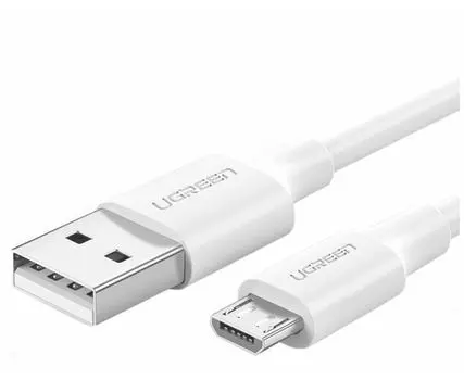 Кабель интерфейсный UGREEN US289 USB 2.0 A to Micro USB Nickel Plating, длина: 0,5м Цвет: белый