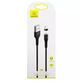 Кабель интерфейсный Usams SJ333 УТ000020305 USB/Lightning, магнитный кабель, черный (SJ333USB01)