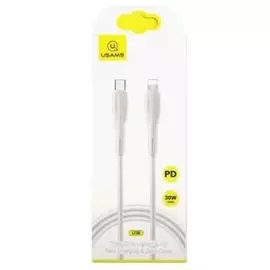 Кабель интерфейсный Usams SJ405 УТ000021068 Power Delivery, Type-C/Lightning, 1м, белый (SJ405USB02)