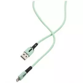 Кабель интерфейсный Usams SJ431 УТ000021046 USB/Lightning с индикатором, 1м, силиконовый, мятный (SJ431USB03)