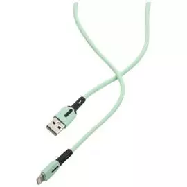 Кабель интерфейсный Usams SJ431 УТ000021046 USB/Lightning с индикатором, 1м, силиконовый, мятный (SJ431USB03)