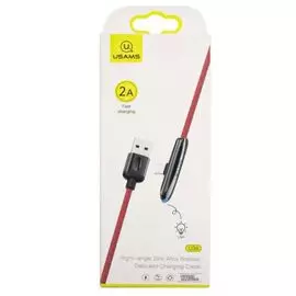 Кабель интерфейсный Usams U34 УТ000019977 USB/Lightning с индикатором, боковой, красный (SJ362USB02)