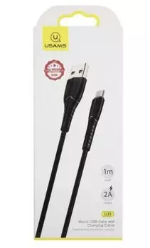 Кабель интерфейсный Usams U35 УТ000019992 USB/Micro USB, черный (SJ365USB01)