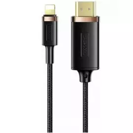 Кабель интерфейсный Usams US-SJ509 U70 УТ000029853 HDMI/Lightning, версия 1.4, 2м, нейлоновая оплетка, черный (SJ509HD01)
