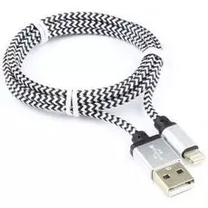 Кабель интерфейсный USB 2.0 Cablexpert AM/Lightning 8P CC-ApUSB2sr1m 1м, нейлоновая оплетка, алюмини