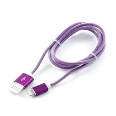 Кабель интерфейсный USB 2.0 Cablexpert AM/Lightning 8P CCB-ApUSBp1m 1 м, армированная оплетка, разъемы фиолетовый металлик, блистер
