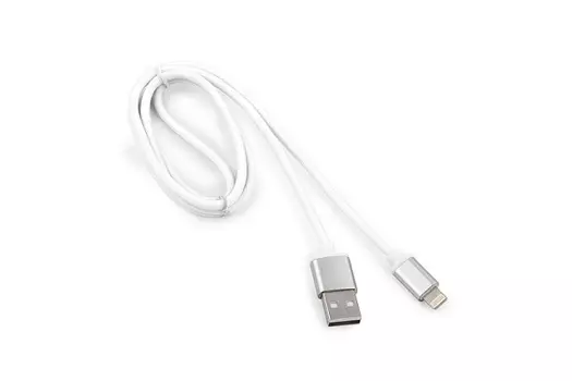 Кабель интерфейсный USB 2.0 Cablexpert CC-S-mUSB01W-1M AM/microB, серия Silver, длина 1м, белый, блистер