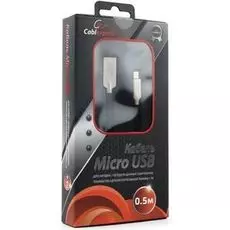 Кабель интерфейсный USB 2.0 Cablexpert CC-P-mUSB02Bk-0.5M AM/microB, серия Platinum, длина 0.5м, черный, блистер
