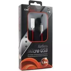 Кабель интерфейсный USB 2.0 Cablexpert CC-P-mUSB02R-1.8M AM/microB, серия Platinum, длина 1.8м, красный, блистер