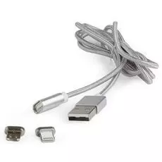 Кабель интерфейсный USB 2.0 Cablexpert CC-USB2-AMLM3-1M AM/microBM 5P - iPhone lightning, магнитный