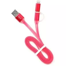 Кабель интерфейсный USB 2.0 Cablexpert CC-mAPUSB2pk1m AM/microBM 5P - iPhone lightning, 1м, комбо кабель, алюмин