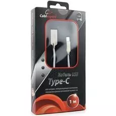 Кабель интерфейсный USB 2.0 Cablexpert CC-P-USBC02W-1M AM/Type-C, серия Platinum, длина 1м, белый, блистер