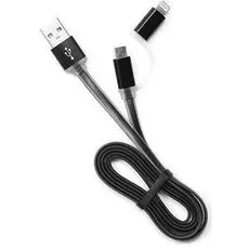 Кабель интерфейсный USB 2.0 Cablexpert CC-mAPUSB2bk1m AM/microBM 5P - iPhone lightning, 1м, комбо кабель, алюмин