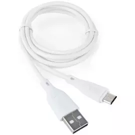 Кабель интерфейсный USB 2.0 Cablexpert CCB-mUSB2-AMBMO1-1MW 1м, белый, блистер