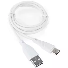 Кабель интерфейсный USB 2.0 Cablexpert CCB-USB2-AMCMO1-1MW 1м, белый, блистер