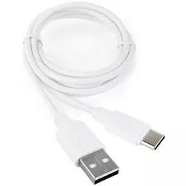 Кабель интерфейсный USB 2.0 Cablexpert CCB-USB2-AMCMO2-1MW 1м, белый, блистер