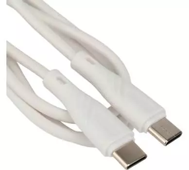 Кабель интерфейсный USB 2.0 Cablexpert CCB-USB2-CMCMO1-1MW Type-C/Type-C, Classic 0.1, 3A, 60Вт, PD/QC3.0, медь, 1м, белый, коробка
