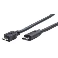 Кабель интерфейсный USB 2.0 Cablexpert CCP-USB2-mBMCM-1M , microBM/USB3.1TypeC, 1м, пакет