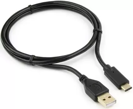Кабель интерфейсный USB 2.0 Cablexpert CCP-USB2-AMCM-1M-RU-B (RU) AM/Type-C,3A, 36Вт, QC3.0, медь, двойной экран, 1м, чёрный, пакет