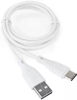 Кабель интерфейсный USB 2.0 Cablexpert CCP-USB2-AMCM-1M-RU-W (RU) AM/Type-C,3A, 36Вт, QC3.0, медь, двойной экран, 1м, белый, пакет