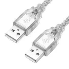 Кабель интерфейсный USB 2.0 GCR GCR-AM3 GCR-UM3M-BB2S-0.5m 0.5m, AM/AM, прозрачный, 28/28AWG, экран, армированный, морозостойкий