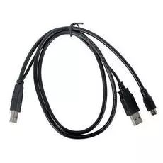 Кабель интерфейсный USB 2.0 Gembird 2xAM/miniBM 5P CCP-USB22-AM5P-3 Pro, 0.9 м, экран, черный, пакет