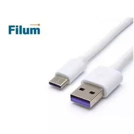 Кабель интерфейсный USB 2.0-Type C Filum FL-U2TC1M цвет белый, 1м