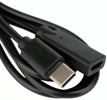 Кабель интерфейсный USB 2.0 удлинитель Cablexpert CCP-USB2-CMCF-3M Type-C(М)/Type-C(F), 3А, 60Вт, PD/QC3.0, медь, Pro, 3м, черный, пакет