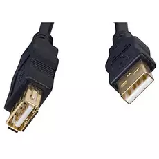 Кабель интерфейсный USB 2.0 удлинитель Gembird AM/AF Pro, 3.0 м, позол.конт., черный, пакет