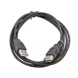 Кабель интерфейсный USB 2.0 удлинитель Gembird AM/AF 1.8 м, черный, пакет