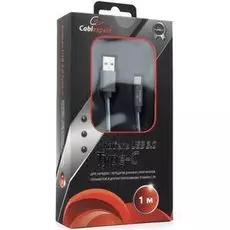 Кабель интерфейсный USB 3.0 Cablexpert CC-P-USBC03Gy-1M AM/Type-C, серия Platinum, длина 1м, титан, блистер