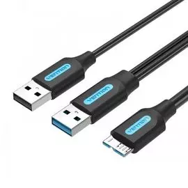 Кабель интерфейсный Vention CQPBF USB 3.0 AM/micro B, USB 2.0 AM - 1м