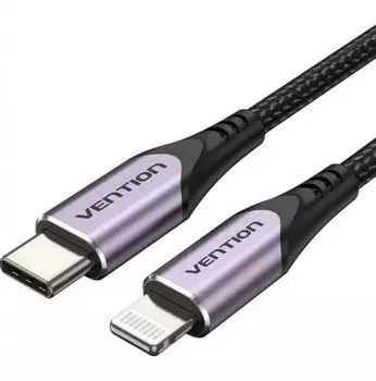 Кабель интерфейсный Vention TACVF USB 2.0 CM/Lightning 8M для iPad/iPhone - 1м. фиолетовый