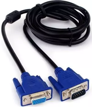Кабель интерфейсный VGA удлинитель Cablexpert CC-PVGAX-1.8M 1.8м, 15M/15F, экран, феррит. кольца, пакет