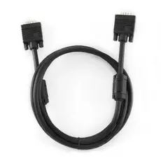 Кабель интерфейсный VGA-VGA Cablexpert 15M/15M CC-PPVGA-10-B 3.0м, D-sub, тройной экран, феррит.кольца, пакет, черный